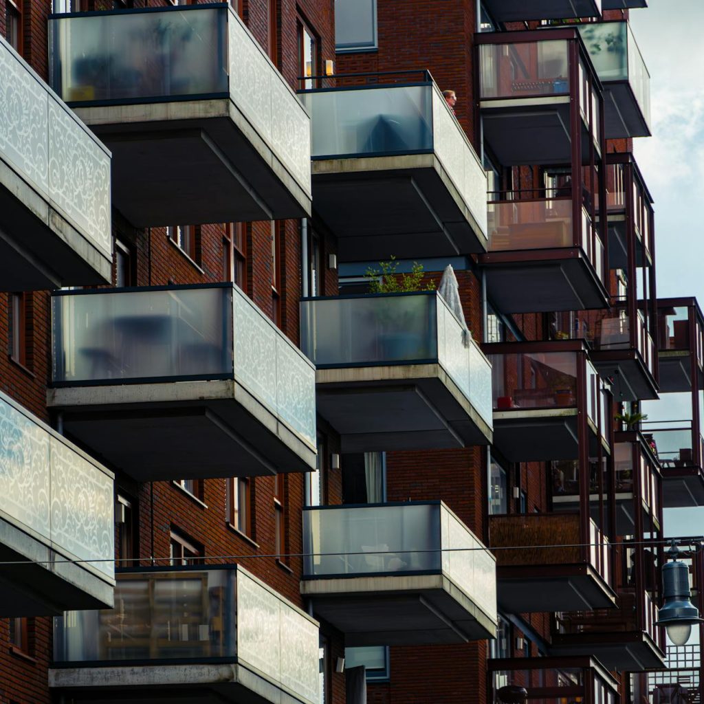 Row of low-rise multi-unit villa residential buildings on a Seoul street